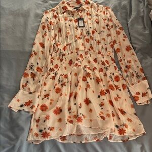 Rag & Bone Pink Floral Smocked Dress